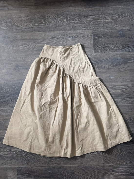 Lisa Says Gah Dresses & Skirts - Lisa Says Gah Khaki Asymmetrical A-Line Midi Skirt
